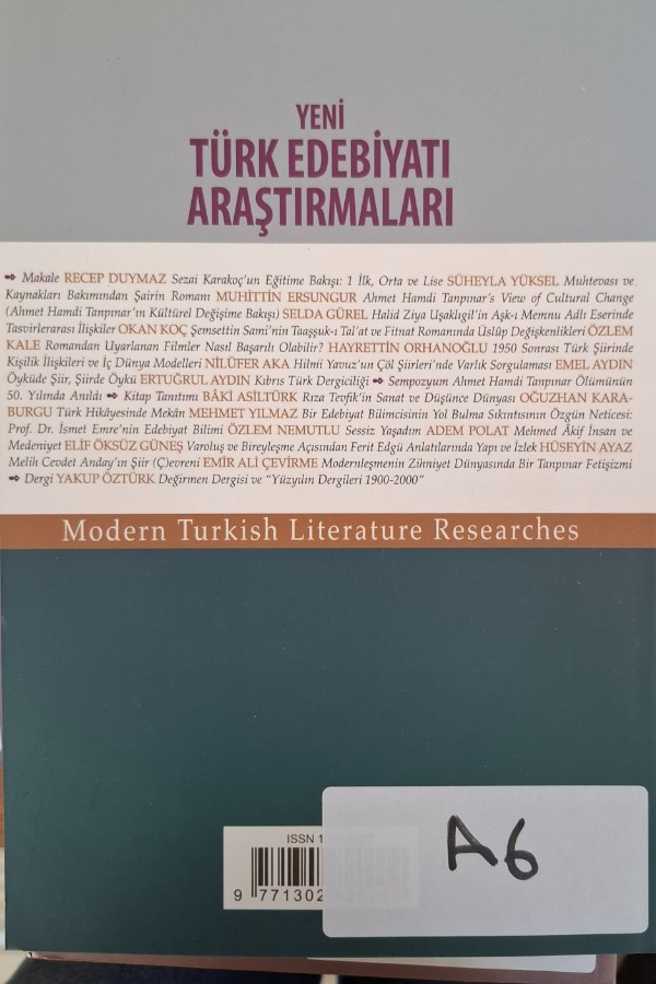 Yeni türk edebiyatı araştırmaları 8