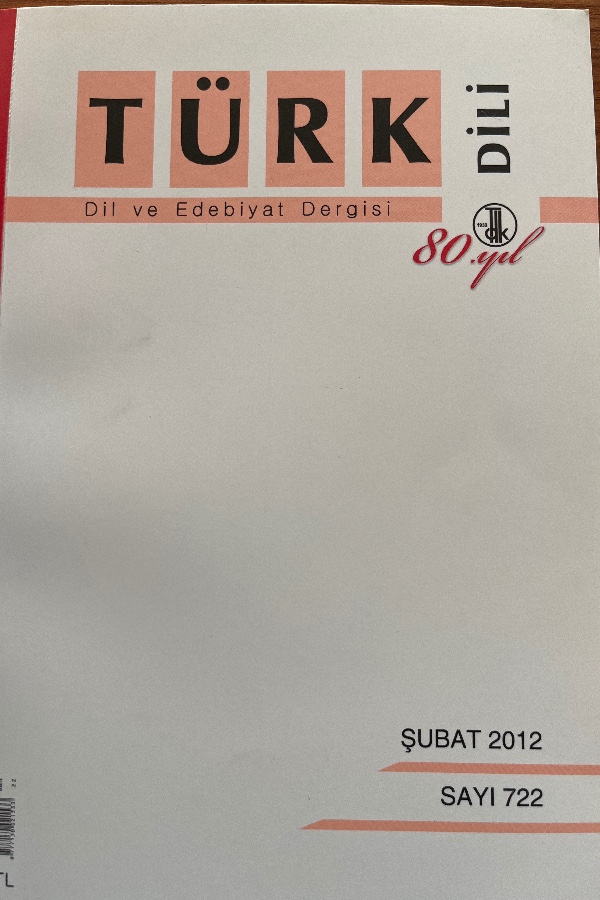 Türk Dili Dil ve Edebiyat Dergisi 722