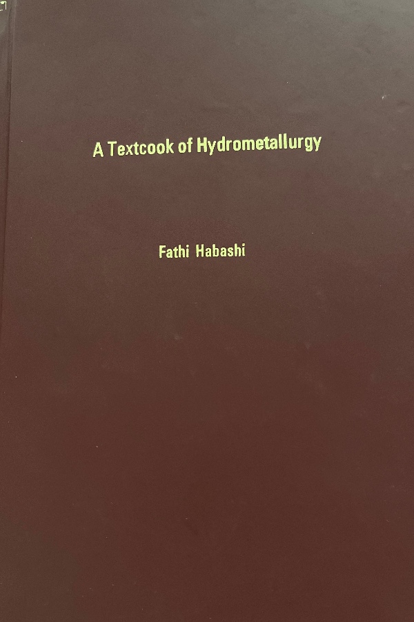 A Textcook of Hydrometallurgy