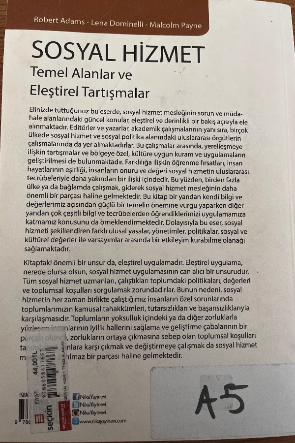 Sosyal hizmet temel alanlar ve eleştirel tartışmalar