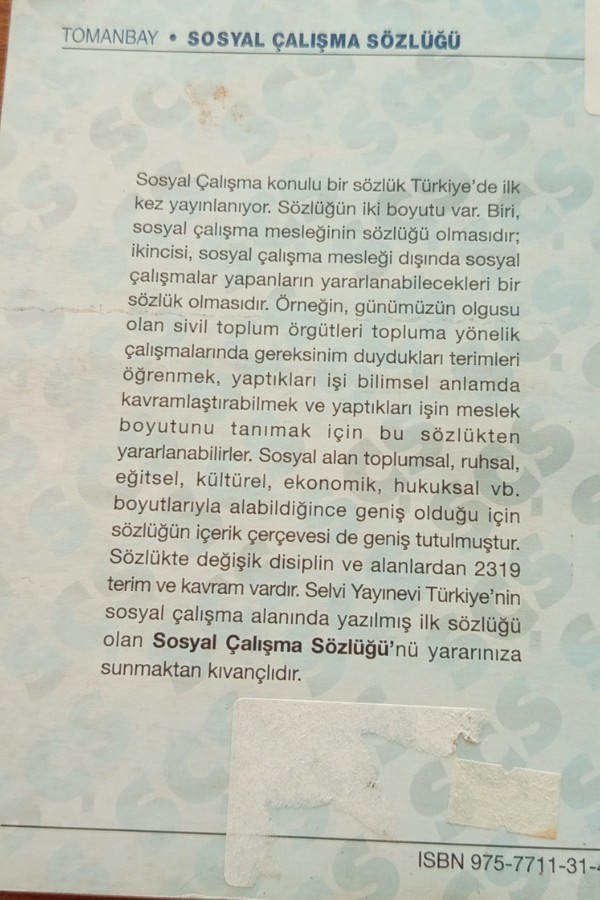Sosyal Çalışma Sözlüğü