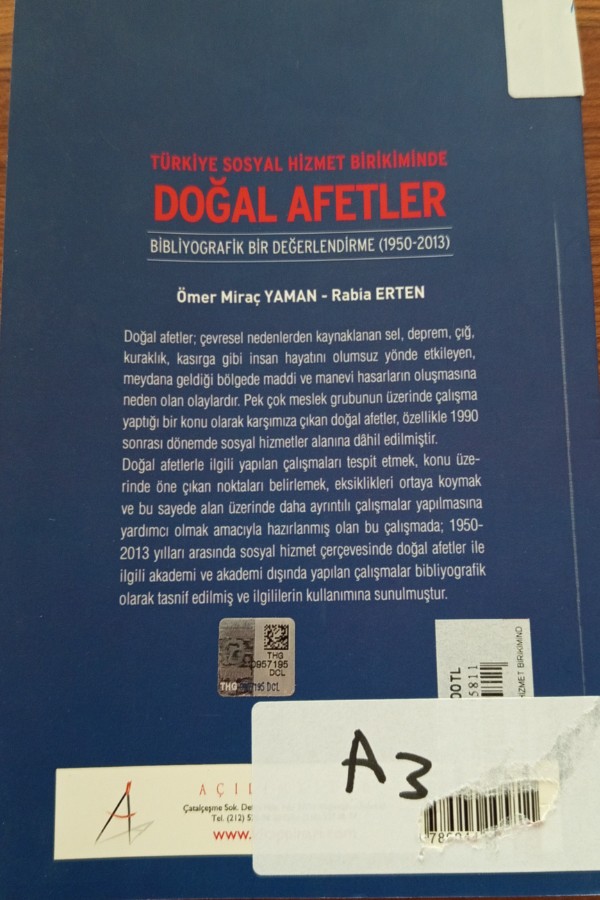 TÜRKİYE SOSYAL HİZMET BİRİKİMİNDE DOĞAL AFETLER