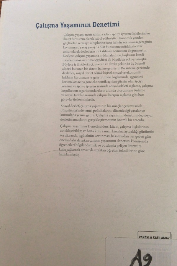 Çalışma Yaşamının Denetimi