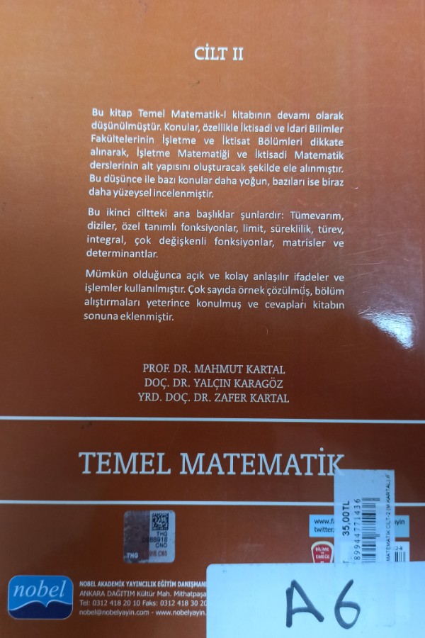 Temel Matematik cilt 2