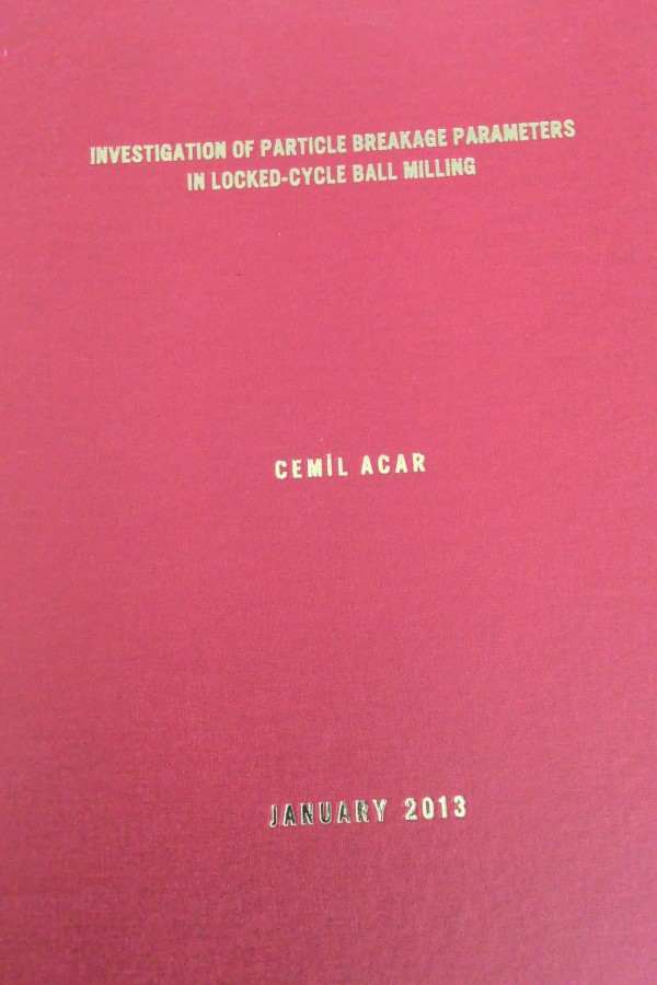 İnvestigation of particle breakage parameters in locked-cycle ball milling