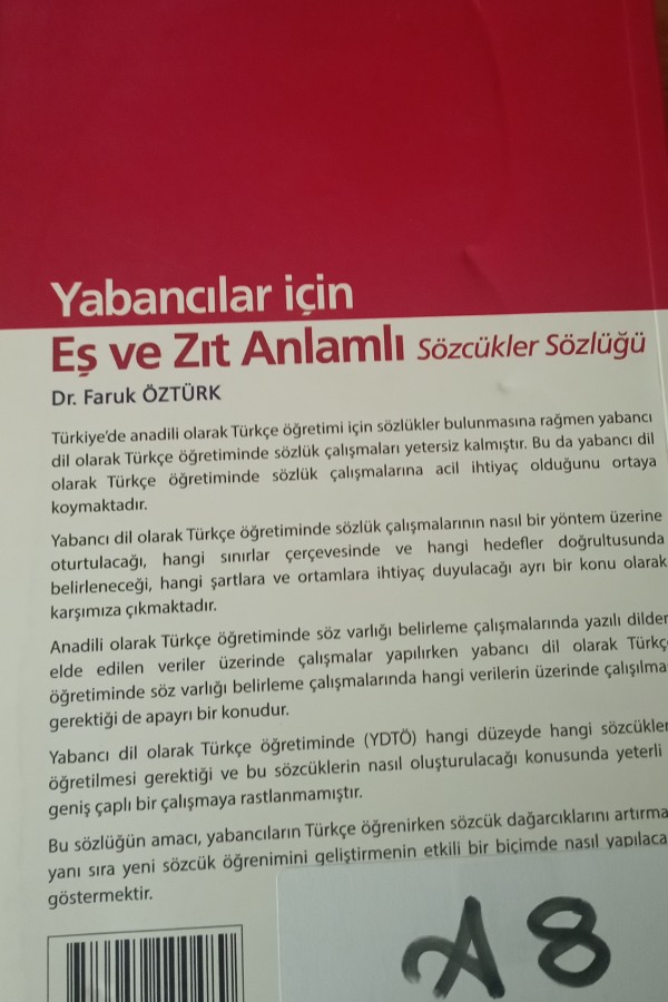 Yabancılar için eş ve zıt anlamlı sözlük