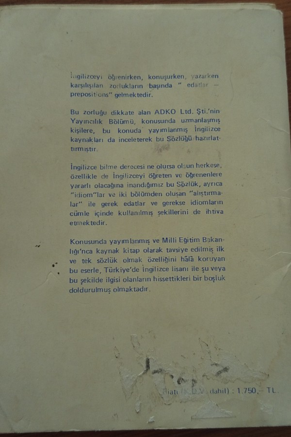 İNGİLİZCEDEKİ EDATLI DEYİMLER KÜÇÜK SÖZLÜĞÜ