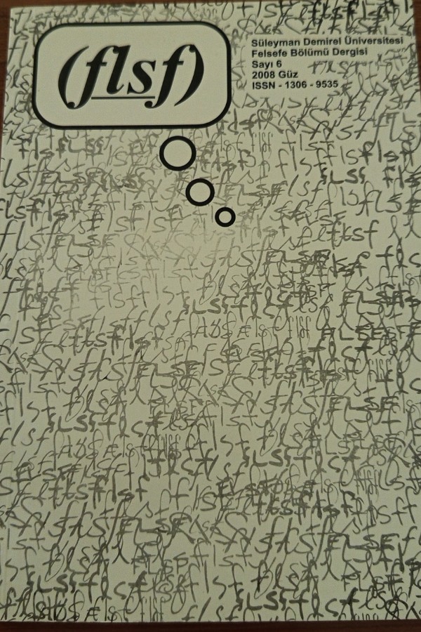 Süleyman Demirel üniversitesi felsefe bölümü dergisi 6