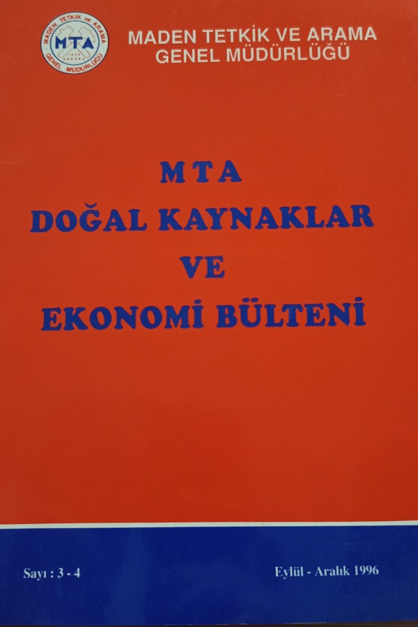 MTA DOĞAL KAYNAKLARI VE EKONOMİ BÜLTENİ 1996 3-4