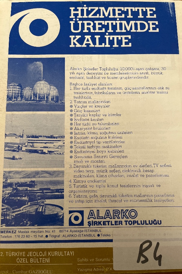 42. Türkiye jeoloji kurultayı özel bülteni