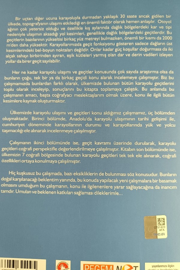 Türkiye'de Karayolu Ulaşımı Ve Geçitler