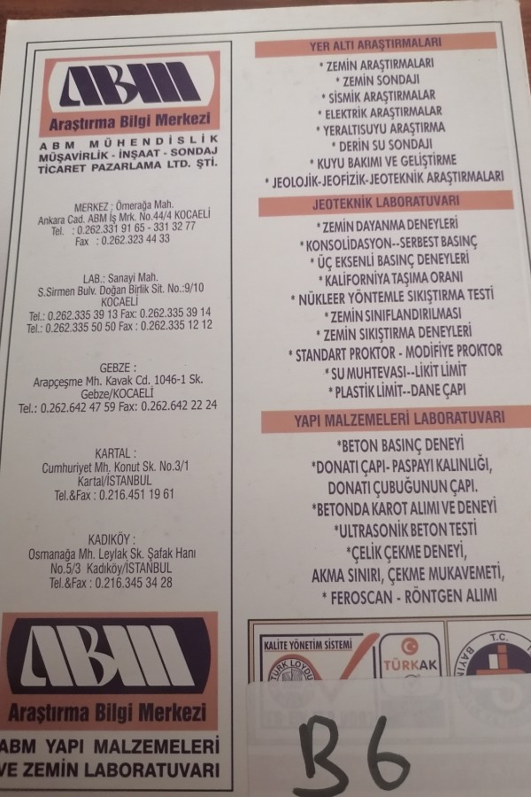 Jeoteknik Etüt Sondajları