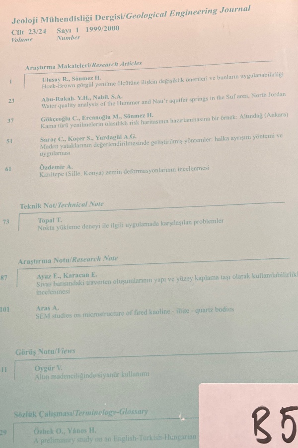 Jeoloji Mühendisliği Dergisi