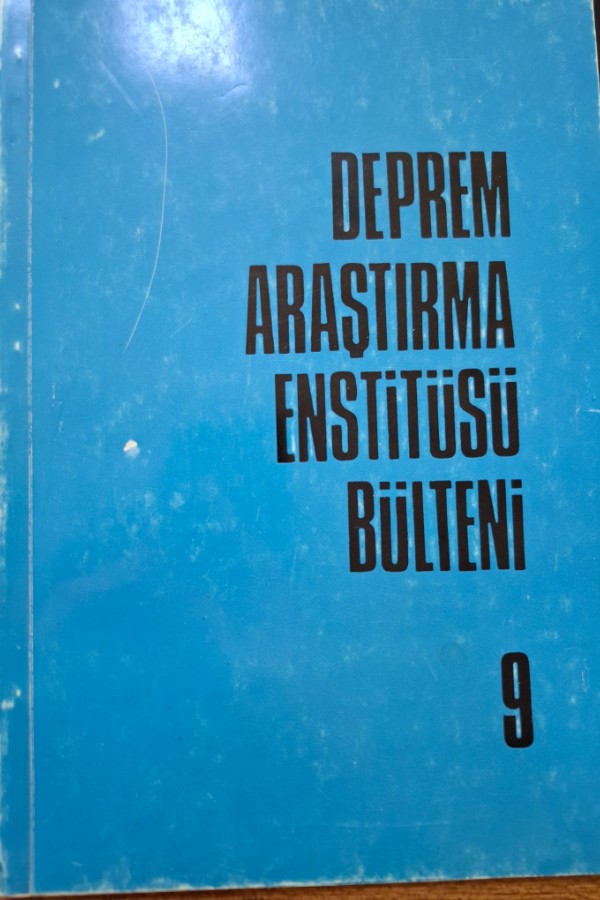 Deprem araştırma enstitüsü bülteni 9