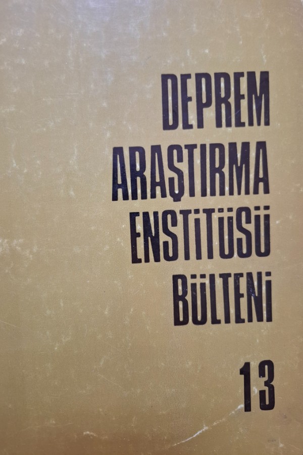 Deprem araştırma enstitüsü bülteni 13