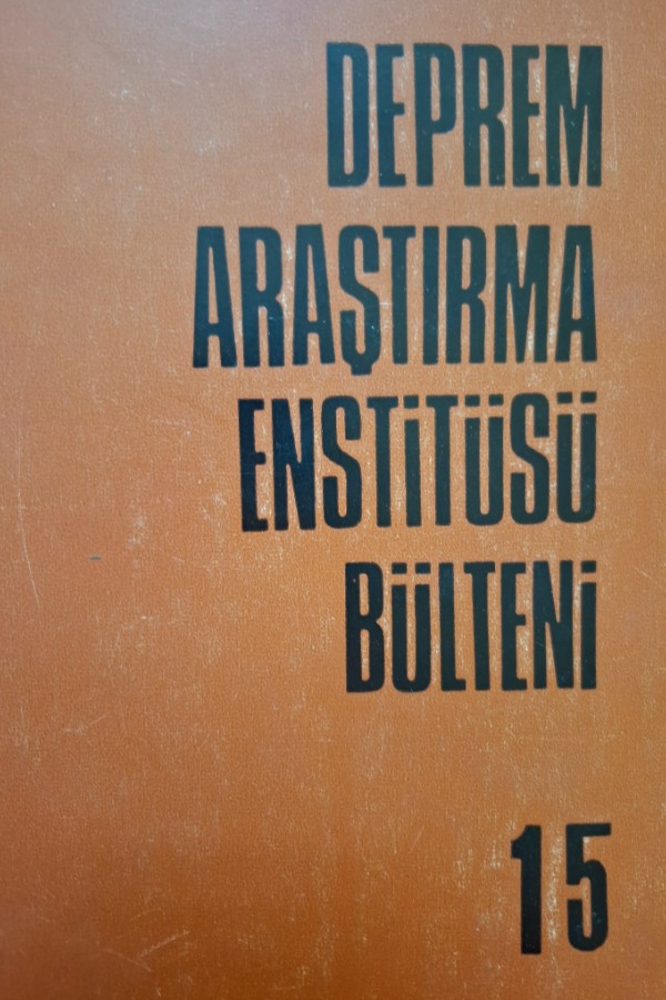 Deprem araştırma enstitüsü bülteni 15
