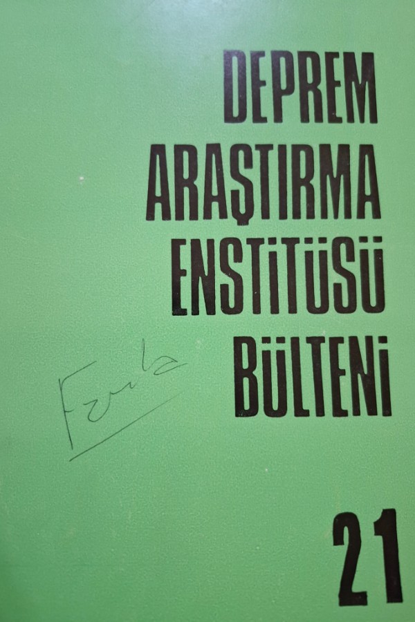 Deprem araştırma enstitüsü bülteni 21