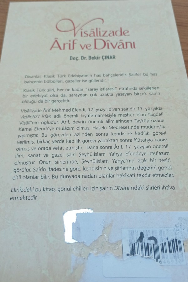 Visalizade Arif ve Divanı