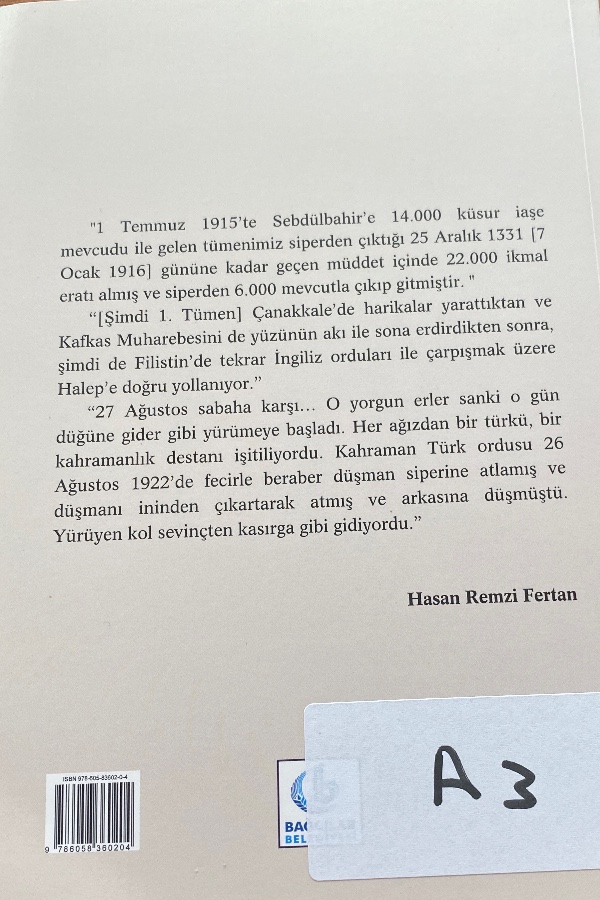 Hasan ramazan fertan’ın harp hatıraları