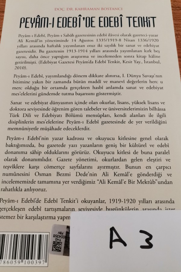 peyamı edebide edebi tenkit