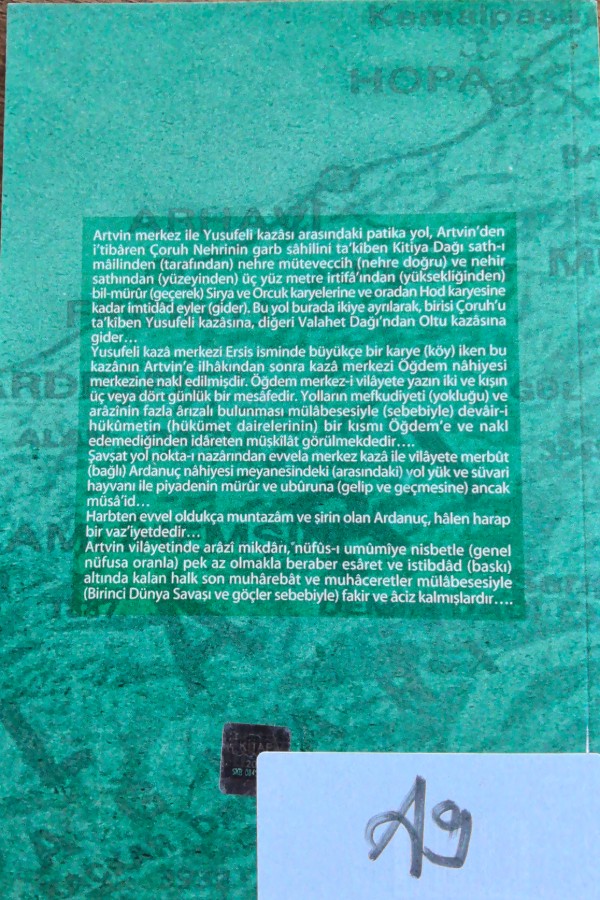 Artvin Vilayeti Hakkında Ma'lumat-ı Umumiye