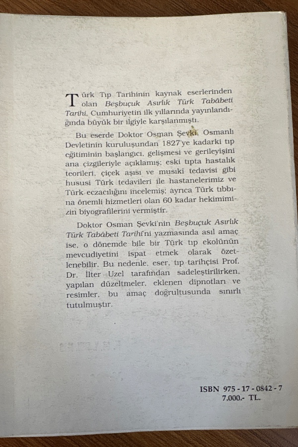 Beşbuçul Asırlık Türk Tababeti Tarihi