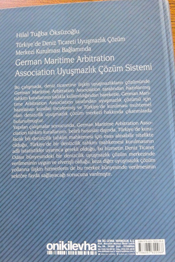 Türkiye'de Deniz ticareti uyuşmazlık çözüm merkezi kurulması bağlamında