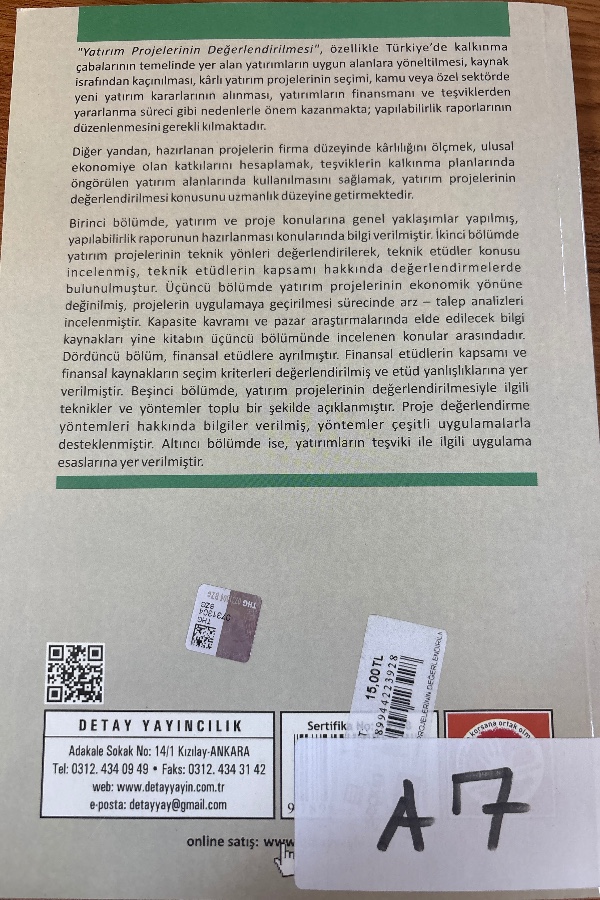 Yatırım Projelerinin Değerlendirilmesi