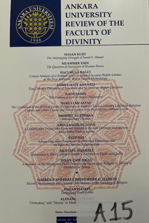 Ankara üniversitesi ilahiyat fakültesi dergisi