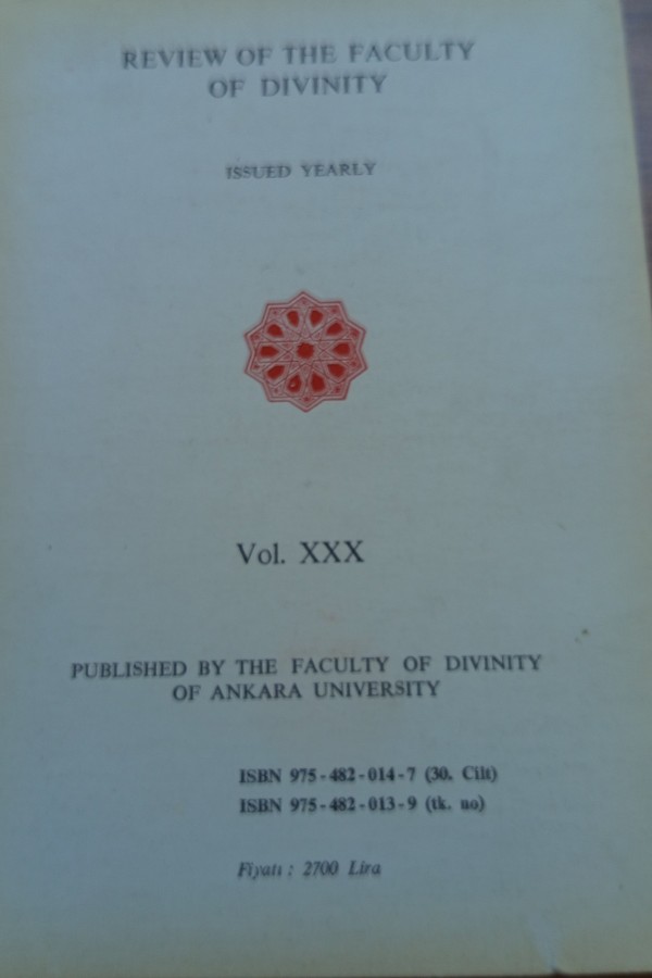 Ankara üniversitesi İlahiyat Fakültesi Dergisi