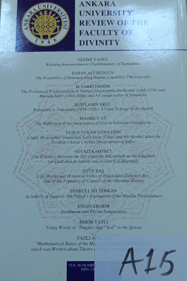 Ankara üniversitesi ilahiyat fakültesi dergisi2