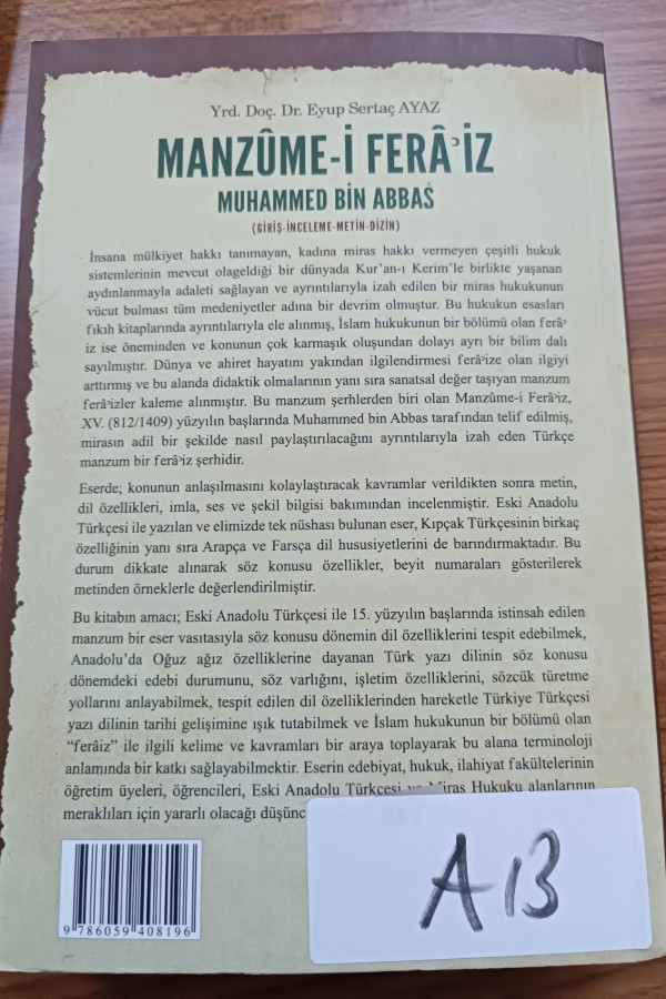 MANZÛME -İ FERÂİZ