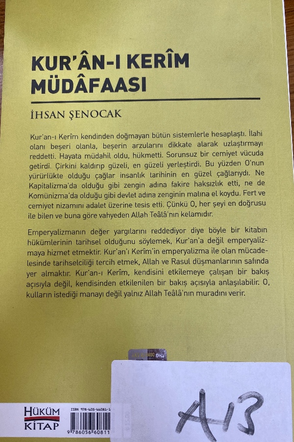 Kuranı Kerim müdafaası