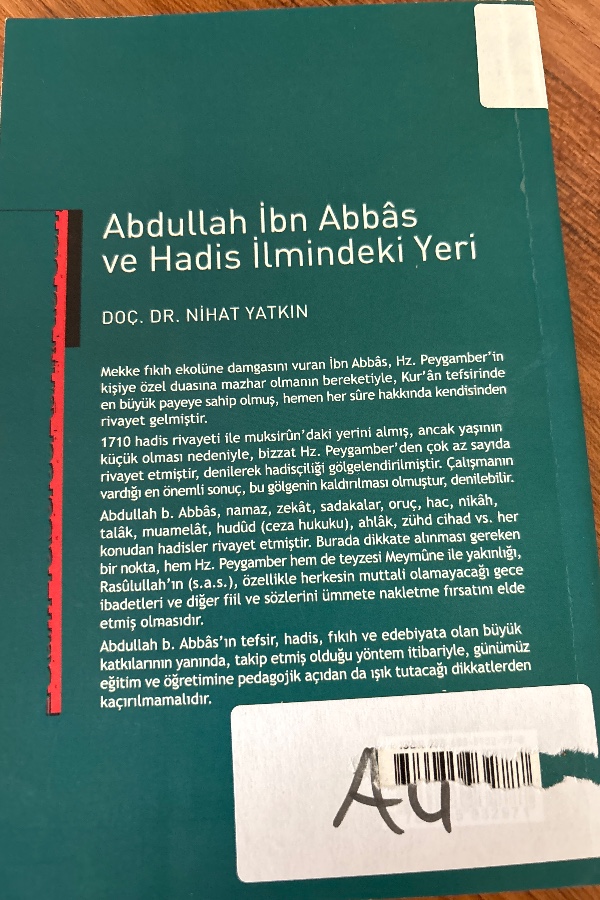 Abdullah İbn Abbas Ve Hadis İlmindeki Yeri