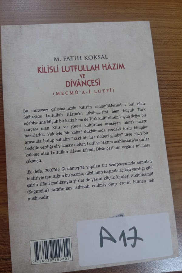Kilisli lutfullah hazım divançesi