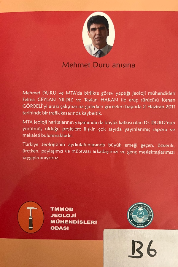 Biga yarımadası’nın jeolojisi sempozyumu bildiriler kitabı