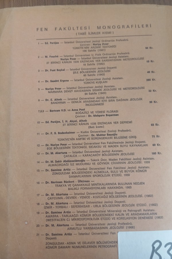 Fen fakültesi monografileri