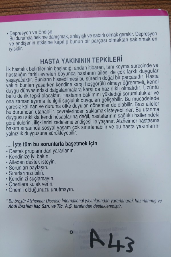 Alzheımer hastalarının yakınları için pratik bilgi ve öneriler