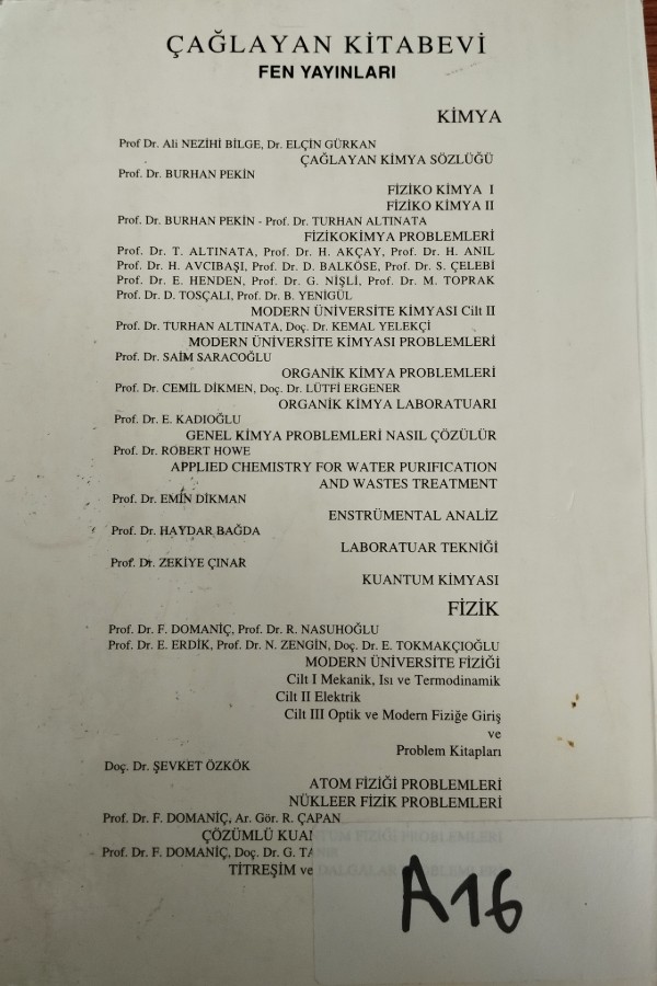 Modern Üniversite Kimyası