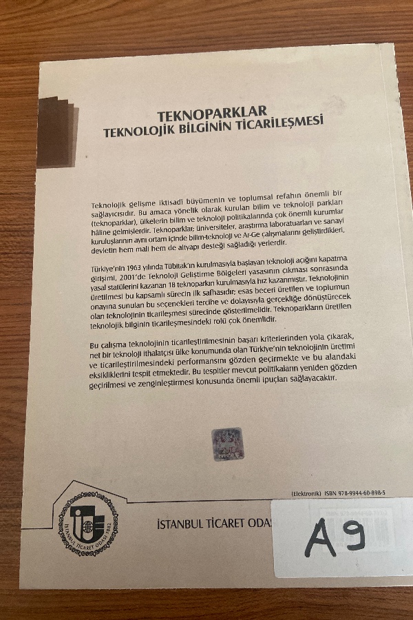 Teknoparklar teknolojik bilginim ticaretleşmesi