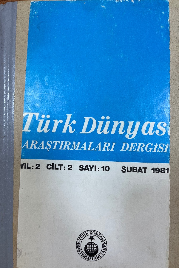 Türk Dünyası Araştırmaları Dergisi 10