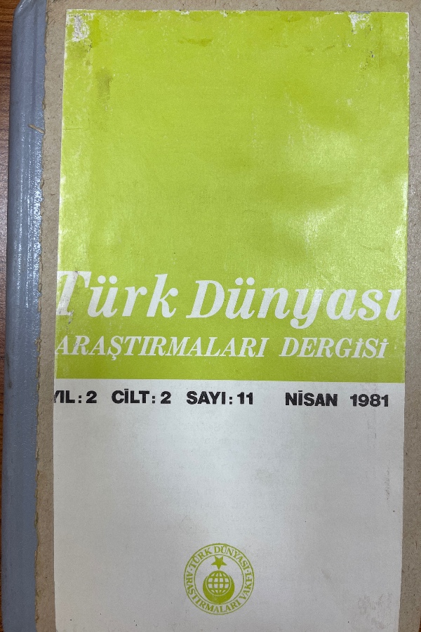Türk Dünyası Araştırmaları Dergisi 11