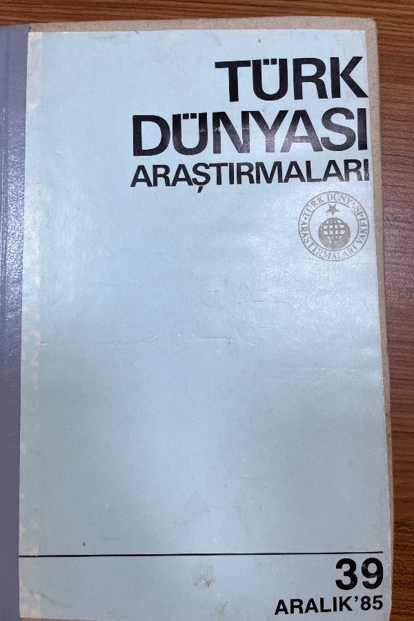 Türk Dünyası Araştırmaları Dergisi 39