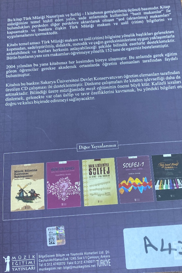 Türk müziği nazariyatı ve solfej-l