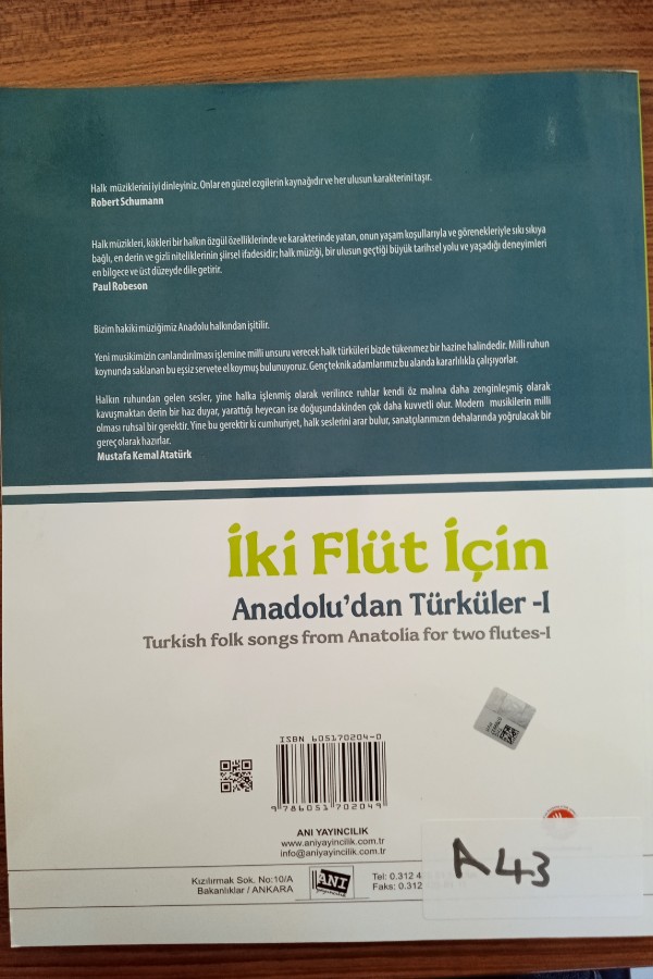 İki flüt için Anadolu'dan Türkler 1
