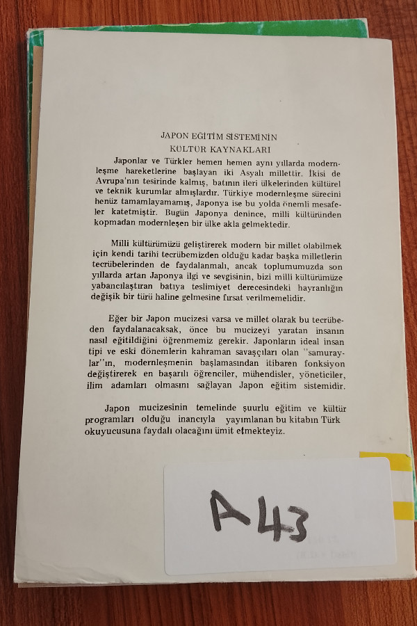 japon eğitim sisteminin kültür kaynakları