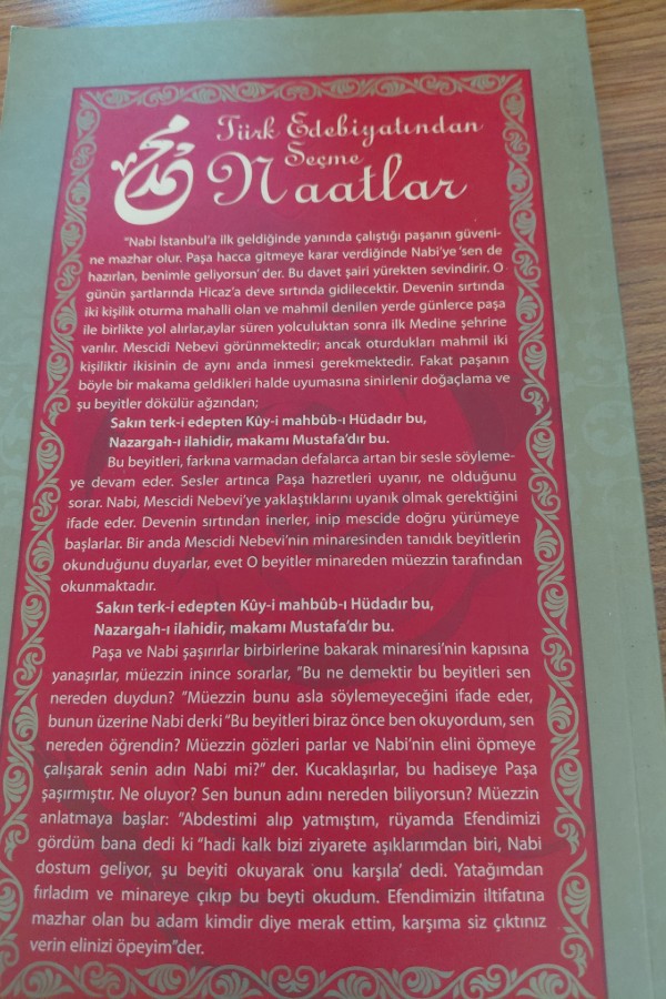 Türk Edebiyatından seçme Naatlar