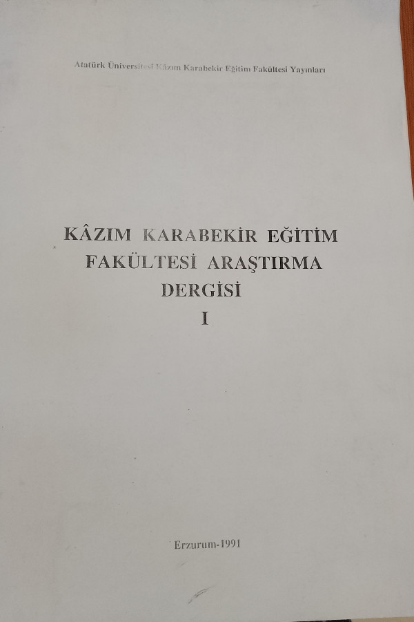 kazım Karabekir eğitim fakültesi araştırma dergisi