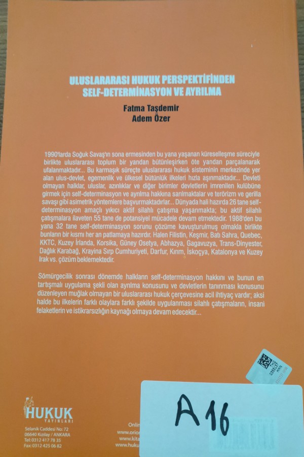 Uluslar arası hukuk perspektifinden self determinasyon ayrılma