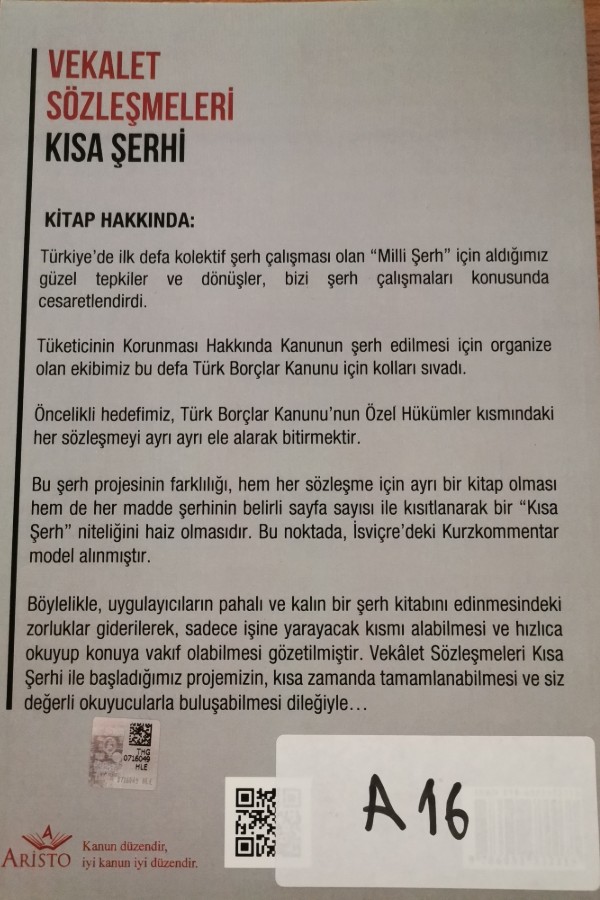 Vekalet sözleşmeleri kısa şehri